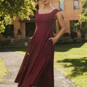 Sher’s Clothing | Elegant Wine Red Women’s Maxi Dress