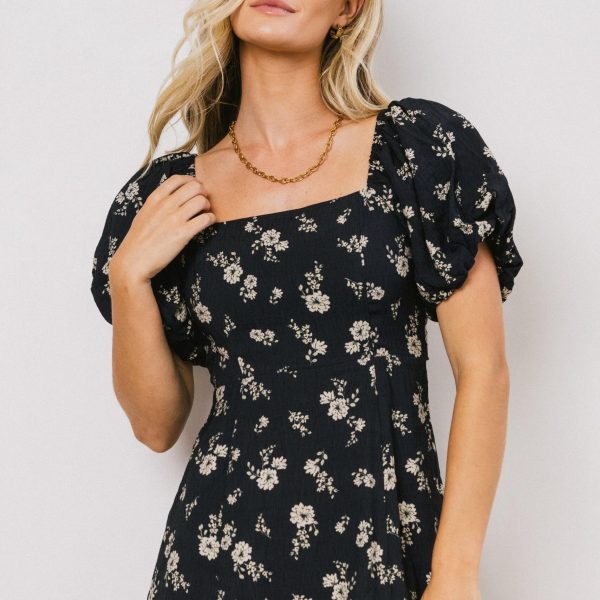 Sher’s Clothing Elegant Floral Puff Sleeve Midi Dress (2)